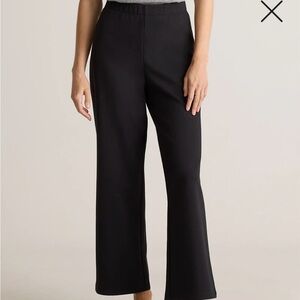 Quince Black Wide leg organic cotton double knit pants in Medium